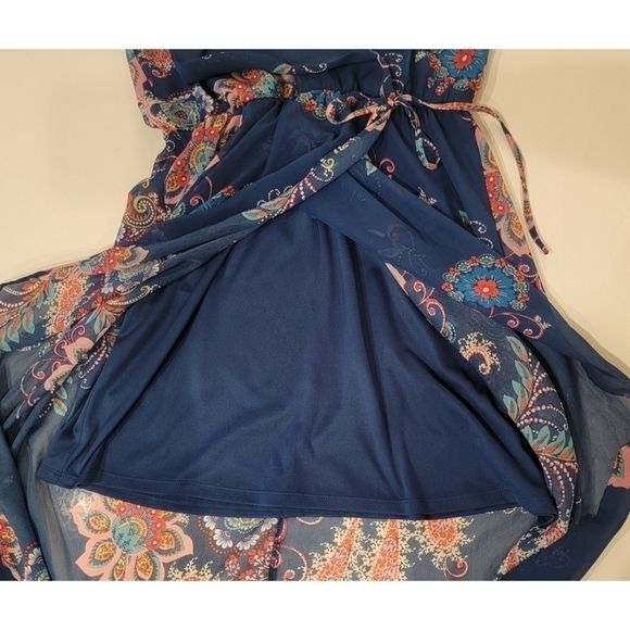 iZ Byer High Low Floral Motif Summer Dress - Picture 9 of 11